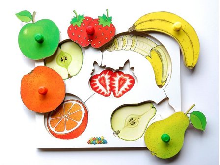 Pussel, frukttema - Lyreco - Skola och förskola - Lekmaterial - Pussel - Knoppussel