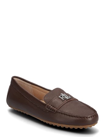 Barnsbury Pebbled Leather Driver Brown Lauren Ralph Lauren
