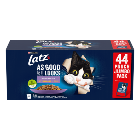 Purina Latz - Latz Agail blandet utvalg i gel 44x85 g - Katt - Kattefôr & kattemat - Våtfôr og våtmat - ZOO.no