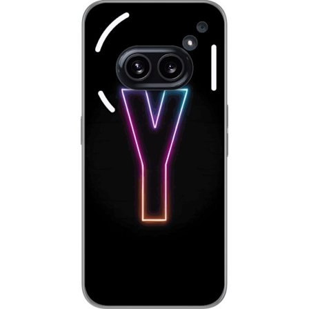 Kompatibel Mobilcover til Nothing Nothing Phone (2a) Minimalistisk neonbogstav Y i farveskiftende lys mod sort baggrund