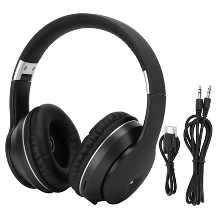 Trådlöst Bluetooth Stereo Headset MP3 för Musik Spel Datorer Stöd Minneskort svart silver