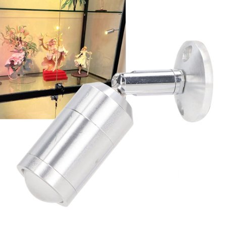 Näytekaapin valonheitin Säädettävä kulma Mini LED-vitriinivalo Koruille Kaapit Hyllyt Hopea AC 220V Lämmin valkoinen valo 3000K