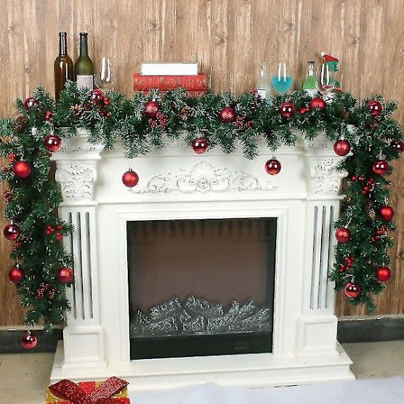 2,7 m (9 fod) Kunstig Julepejs Garland Krans Falsk Fyrretræ Ornament