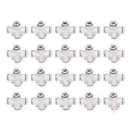 20 st pneumatiska snabbkopplingar 4-vägs korsluftslangsförbindningar nickelpläterade anslutningsbeslag PZA8 ( )