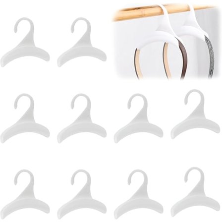 10 Stycken Klädstång för Handväskor, Handväskkrokar i Plast för Garderob, Väskkrok för Förvaring på Halkfritt Material, för Ryggsäck, Vit