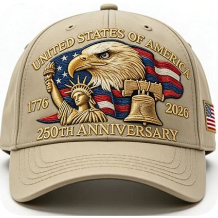 250-årsjubileum USA Hatt, USA 250-årsjubileum Justerbar Patriotisk Baseballcaps, Minne Amerikansk Arv
