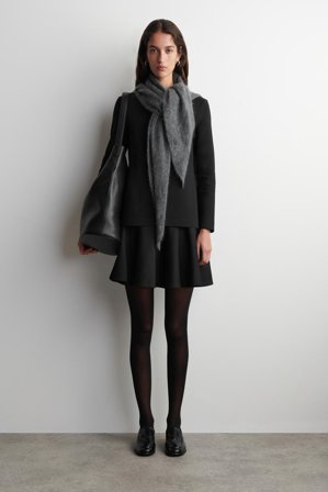 COS Women's Layered Long Sleeve Mini Dress in Black