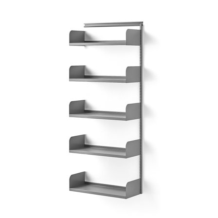 Wandregal SHAPE, Anbaumodul, 1951 x 800 x 300 mm, Metall alugrau