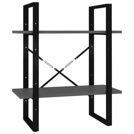 Vidaxl Bokhylla 2 Hyllplan Grå 60x30x70 Cm Konstruerat Trä Grå