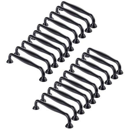 20 sorte dørhåndtag, køkkenskabe, skuffer, soveværelsesskuffer Center Afstand 96mm (20 Tube Model -96 Hulafstand) Hvid