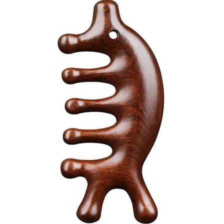 Sandaltre Massasje Kam Multifunksjonell Meridian Hodemassasje Ansiktsløftning Kropp Gua Sha Skraping Verktøy Lindrer Tretthet Slapper Av Fremmer