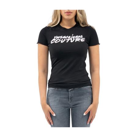 Versace Jeans Couture, T-Shirt Zwart, Dames, Maat:S