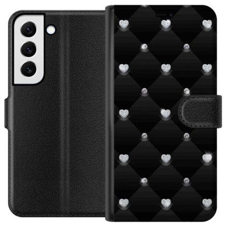 Samsung Galaxy S22+ 5G Plånboksfodral Diamant hjärta
