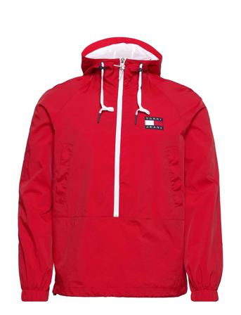 Tjm Contrast Zip Popover Red Tommy Jeans