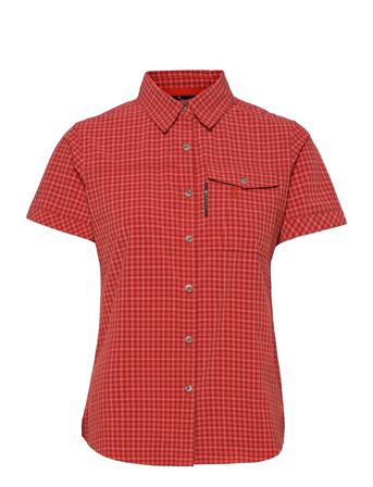 Leiri W Ss Check Shirt Lyhythihainen Paita Punainen Halti