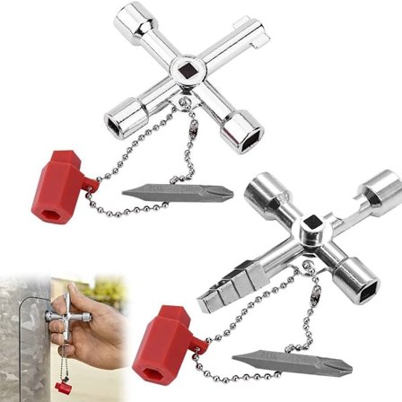 2x 4-suuntainen avain - Kytkinkaapin avain - Universaali 4-suuntainen avain - Postiavaimet - Ristiavain - Kolmioavain - Postiavaimet - Neliöavaimet - 