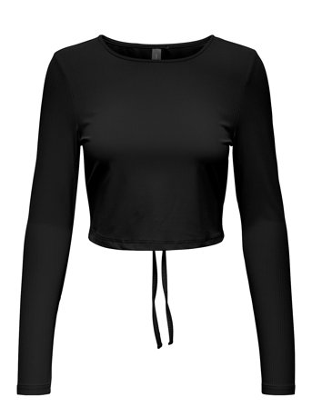 Onphomie On Ls Cropped Rib Tee Black Only Play