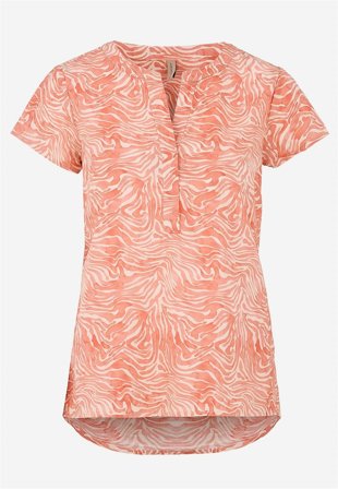 Soyaconcept - Vävd, mönstrad bomullsblus - aprikos / mönstrad - för damer - M (40) - Cellbes