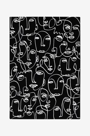 KM Home - Ink - Svart - Glattvevde tepper - 200X290 - Fra Homeroom