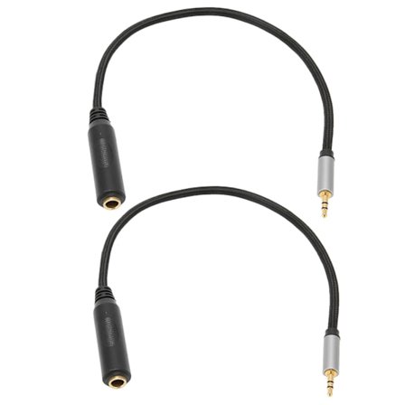3,5 mm hane till 6,35 mm hona förlustfri 1/4 tum till 1/8 tum instrumentkabel för hörlursmixer hemmastereo 11,8 tum