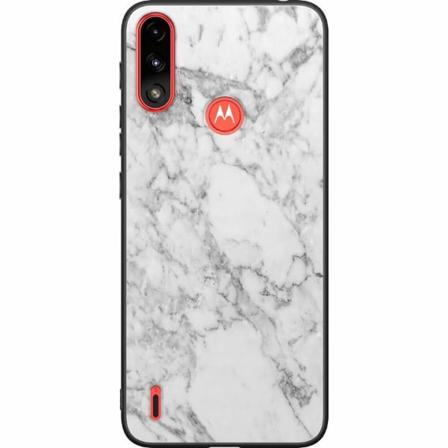 Motorola Moto E7i Power Svart Skal Marmor