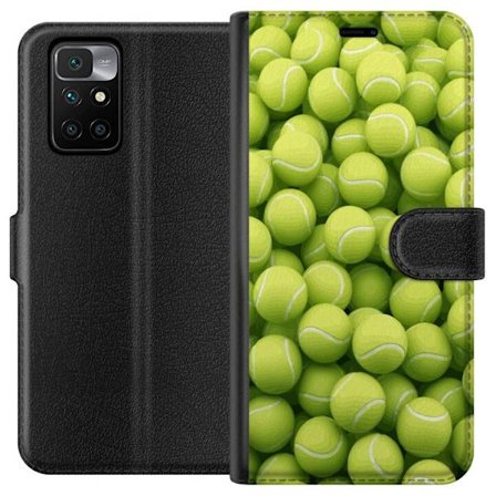 Kompatibel Tegnebogsetui til Xiaomi Xiaomi Redmi 10 Mønster af grønne tennisbolde i høj detalje, sporty motiv med gentagende tekstur og stærke far