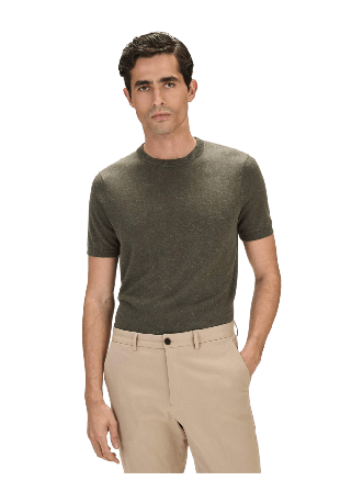 John Henric Lyocell Linen Tee (benji) T-shirts Herr Grön XL