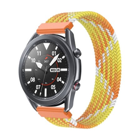 Samsung Galaxy Watch 3 (45mm) joustava nailon kellonhihna - Oranssi Koko: L