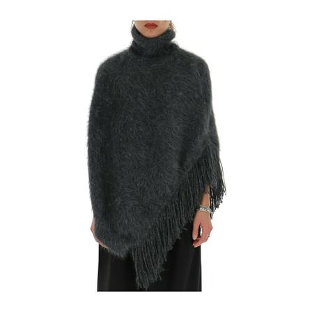 Fabiana Filippi asymmetric knitted poncho Sort, Dame