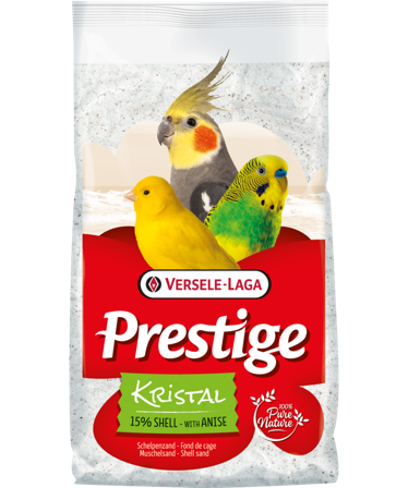 Versele-Laga - Prestige Crystal Shell Sand 25 kg - Fugl - Bunnstrø & fuglesand - Sand & skjell - ZOO.no