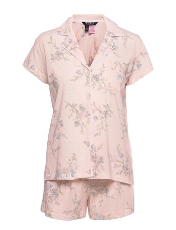 Lrl S/S Notch Collar Boxer Pj Set Patterned Lauren Ralph Lauren Homewear