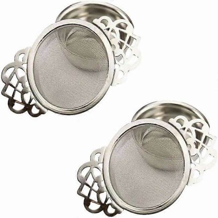 2-pakning Filter Te-sil med dryppskåler Miljøvennlige te-sil i rustfritt stål for løs tebladfilter -Yx