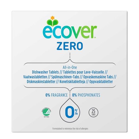 Ecover Opvaske Tabs Zero All-In-One 25 stk., Tøj & Bolig, Husholdning, Rengøring