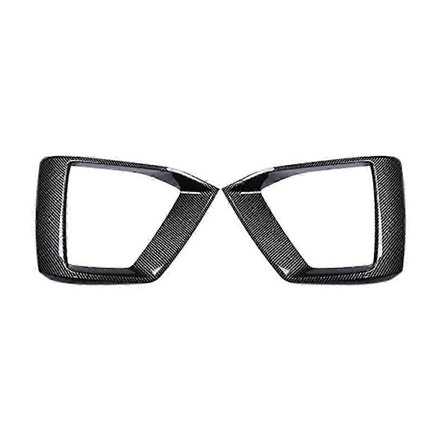 2 ST Kolfiber Bil Främre Stötfångare Dimljus Lampa Svart Trimskydd Ram Lock Huv för A5 S5 202