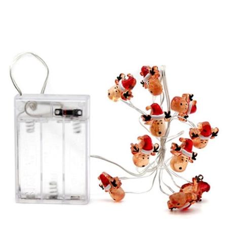 2m 20 Led batteridrevet julefe String Lights Decor, Elk