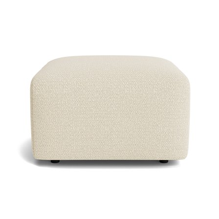 Friday puf - Raisa Creme - 70x70x44 - Puf - Firkantet Pouf i Creme Farve med Massiv Træ, Chipboard & PU Skum - Perfekt til Stuen - 70x70x44cm