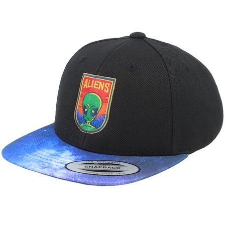 Kiddo Cap - Sort snapback Kasket - Kids Aliens Logo Black/Space Snapback @ Hatstore