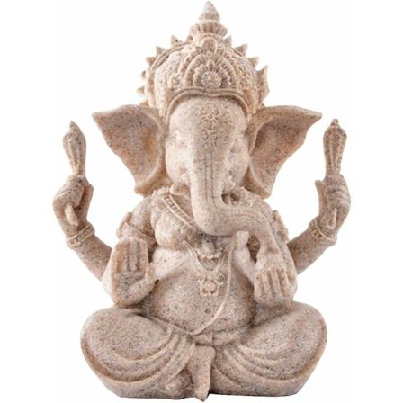 Ganesh Buddha Elefant traditionell indisk staty figur hantverk heminredning sandsten skulptur figur handgjord
