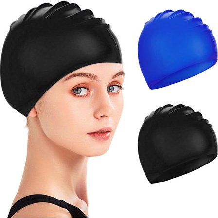 Kaksiosainen uimalakki 23*20 cm Silikoninen uimalakki suojaa kuuloa Vedenpitävä uimalakki Pitää pitkät ja lyhyet hiukset kuivina Unisex-uimalakki 