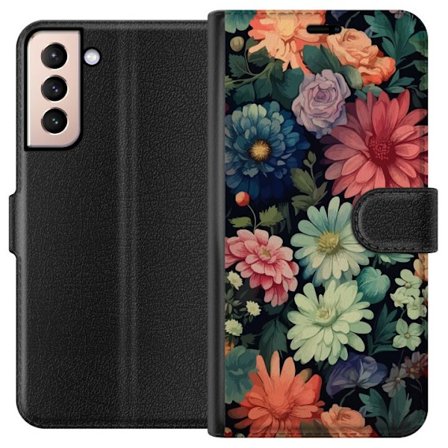 Kompatibel Tegnebogsetui til Samsung Samsung Galaxy S21 Blomster