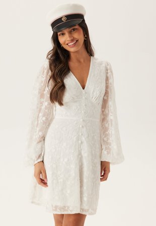 Bubbleroom Occasion - Embroidered Short Dress - White