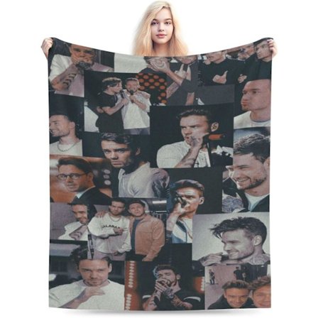 .Liam Music Payne Peitto Heitto Flanelli Peitot Sänky Peitto Kaikille Kausi Koti Sisustus Huone Sisustus 50"x40"-Musta-40"x30"