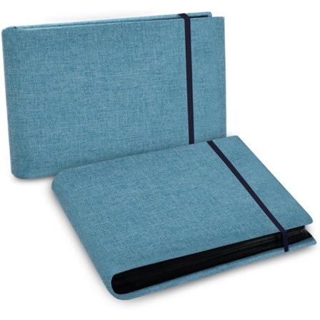 2-pakke små lommefotoalbum som rommer 200 4x6 bilder - Små lommer - Sorte sider - Sett inn bilde A