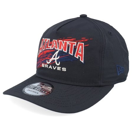 New Era - Atlanta Braves Throwback Brush Black Strapback Snapback Black Cap - MLB @ Hatstore