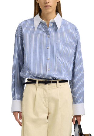 Selected Femme SLFROMIE Oversized Skjorta Blusar Dam Blå 42