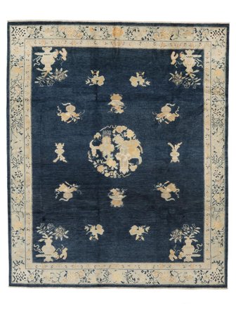 Hand Knotted Kazak Fine Mongolia Rug 250X295 Wool Black/Dark Yellow Large