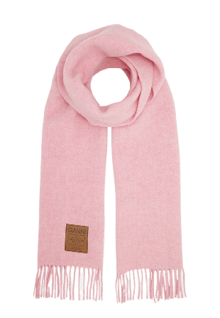 GANNI Double Face Wool Solid Halsdukar & scarves Dam Rosa ONESIZE
