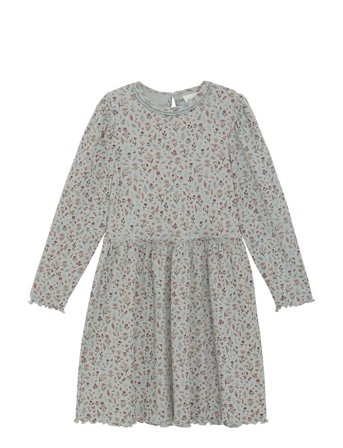 Minymo Dress Ls Aop Rib - Grey - 104