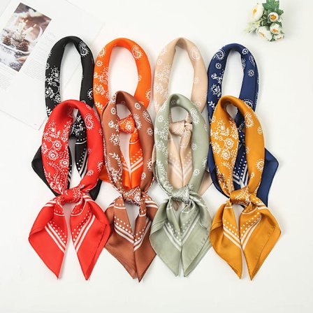 8PCS Silk Feeling Square Scarf för kvinnor 70*70CM Bandana Scarf S