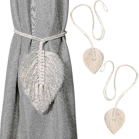 2 kpl Verhon Sidontanauha Verho Verhonpidike Verhonpidikkeet Kiinnitysnauha Holdback-nauha Solmio Nauha Käsinkudottu Solki Puuvillaköysi